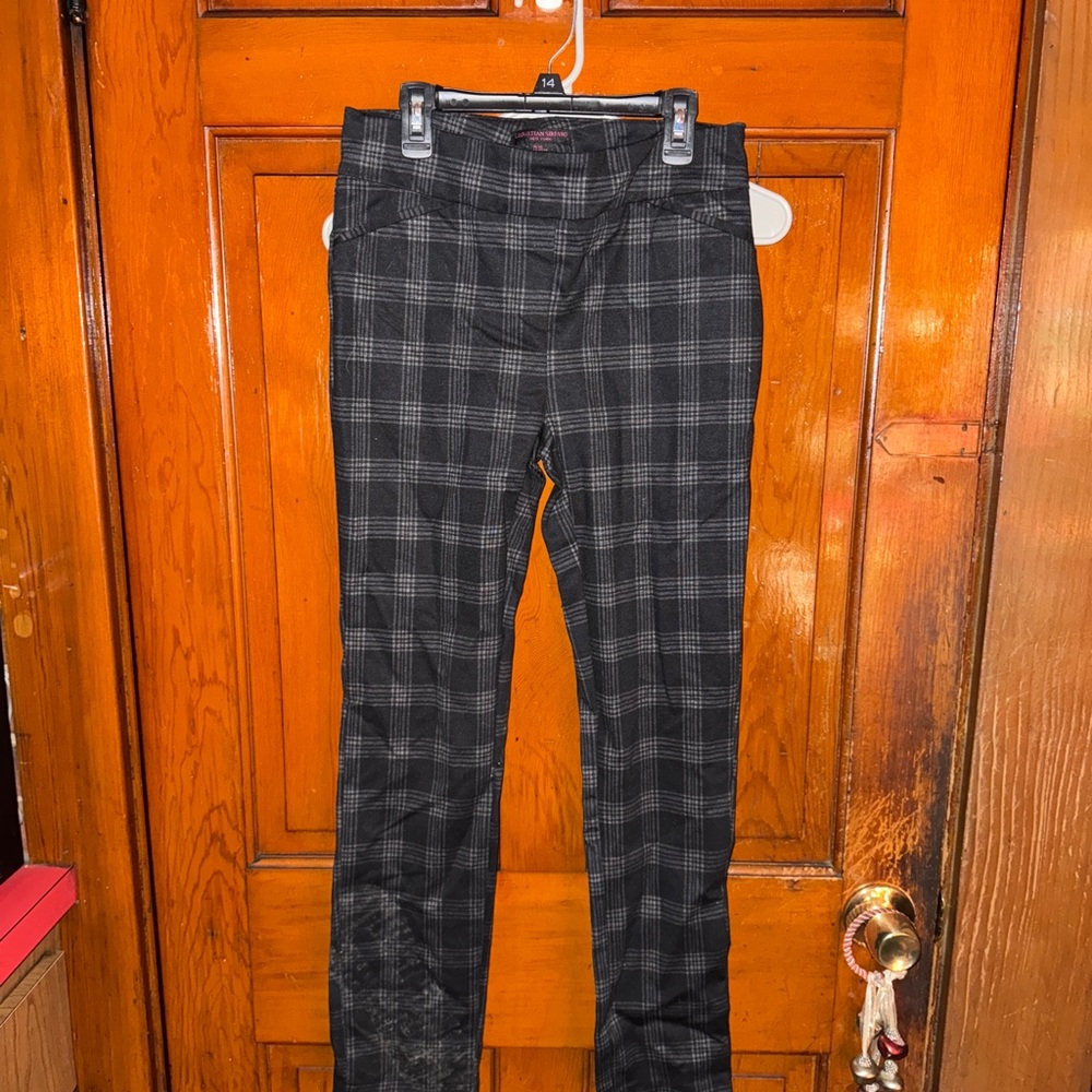 Christian Siriano Women’s Black Plaid Pants